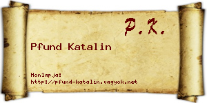 Pfund Katalin névjegykártya